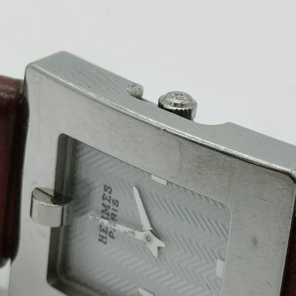 Hermes Watch BE1.210 Belt Watch 26mm Women's Silver X Burgundy - Picture 9 of 9